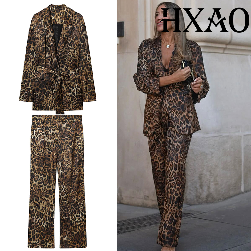 Women'S Formal Wear Pants - HXAO ليوبارد السراويل مجموعات 2 قطعة