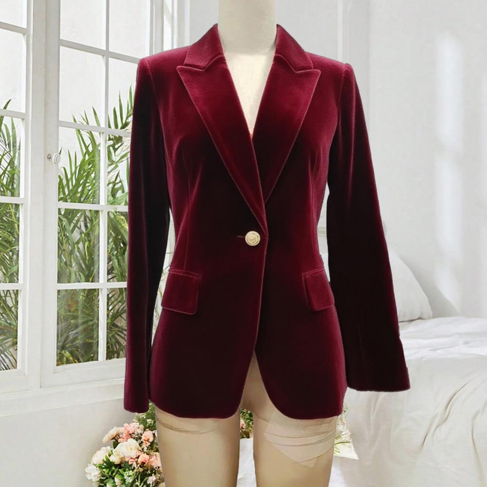 Women'S Formal Wear For A Wedding - بليزر نسائي مخملي كبير الحجم بقصة