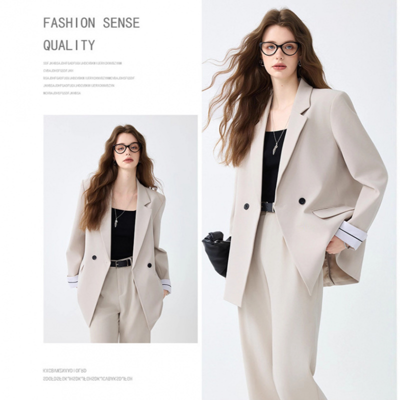Women Formal Wear White Shirt - بدلة نسائية بلون أبيض مائل للبيج
