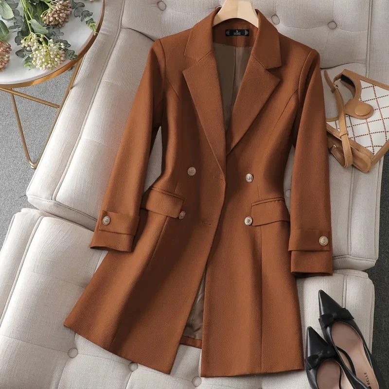 Women'S Office Formal Wear For Ladies - الخريف الشتاء سترة المرأة سترة طويلة