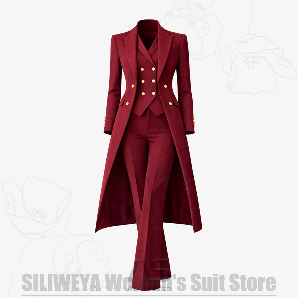 Women'S Formal Wear For A Wedding - بدلة نسائية من 3 قطع معطف