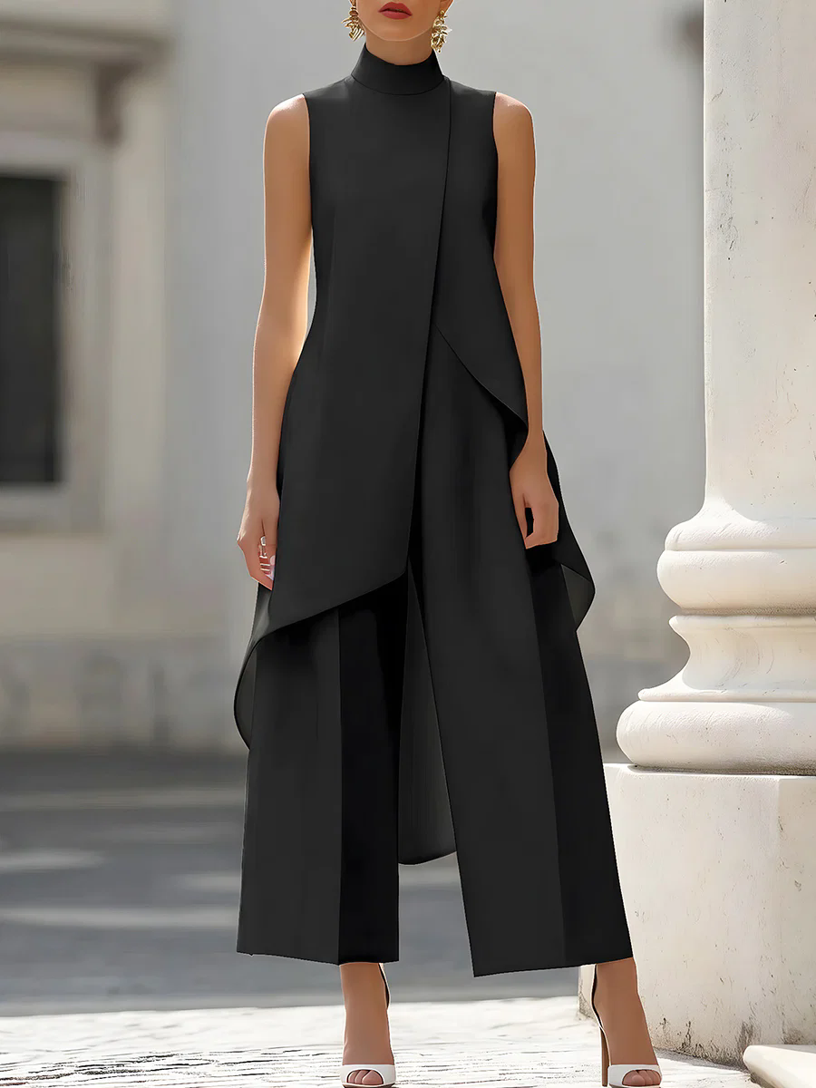 Women'S Formal Wear Pants - بدلة نسائية بدون أكمام ذات ياقة