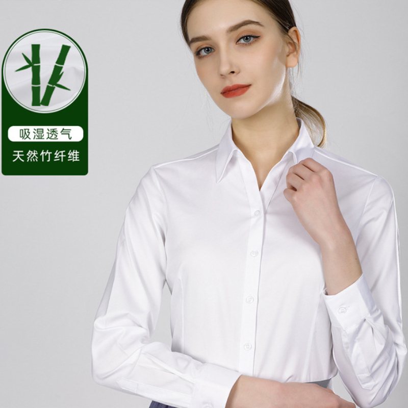 Women Formal Wear White Shirt - قميص نسائي جديد من ألياف الخيزران