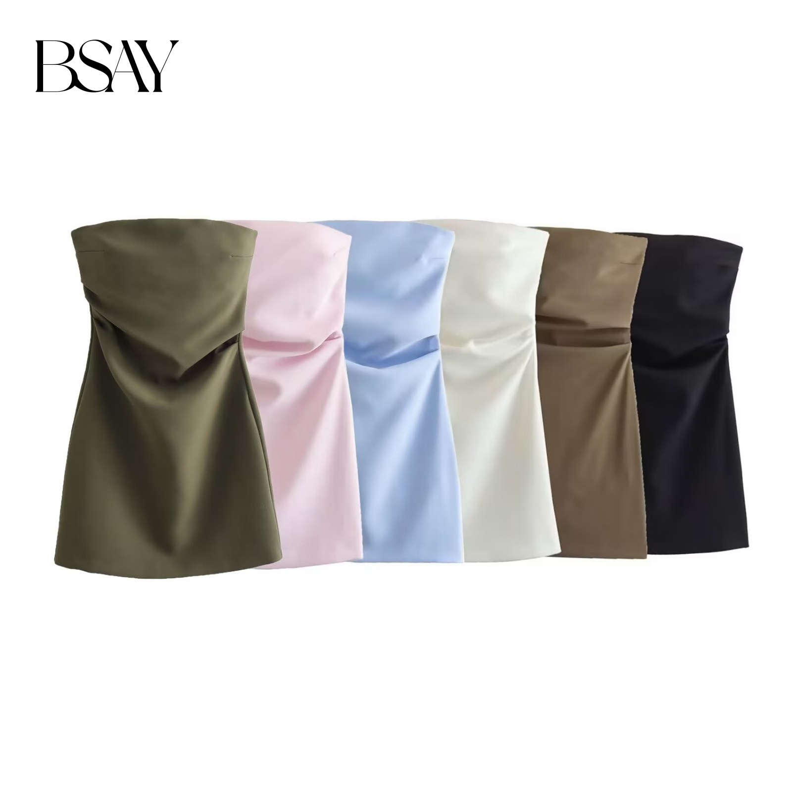 Women Formal Wear Zara - فستان BSAY نسائي قصير مثير بسحاب