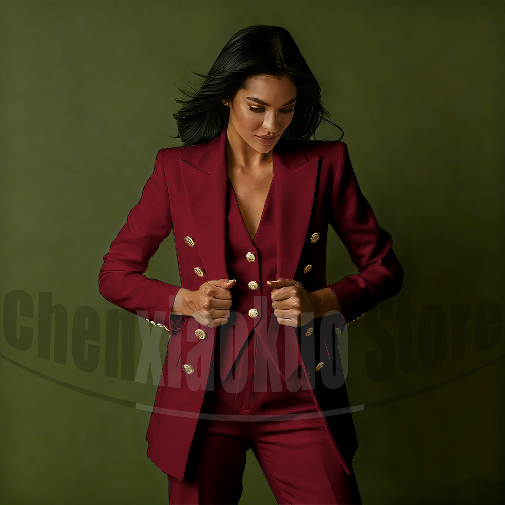 طقم بدلة نسائي مكون من ثلاث قط - مراجعة Women Formal Wear With Blazer وسعره