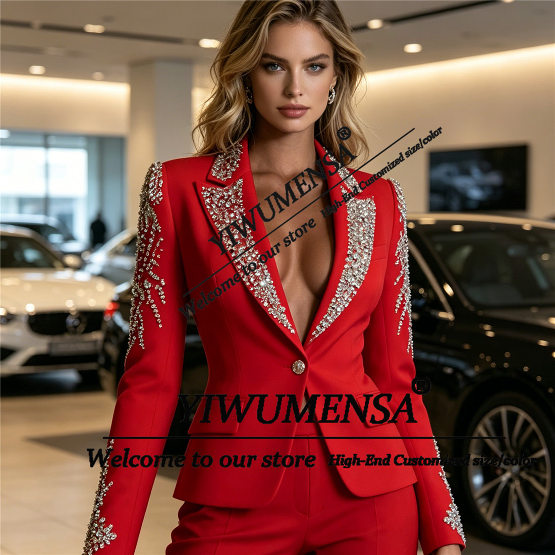 بدلات نسائية فاخرة من قطعتين م - مراجعة Women'S Formal Wear Pants وسعره