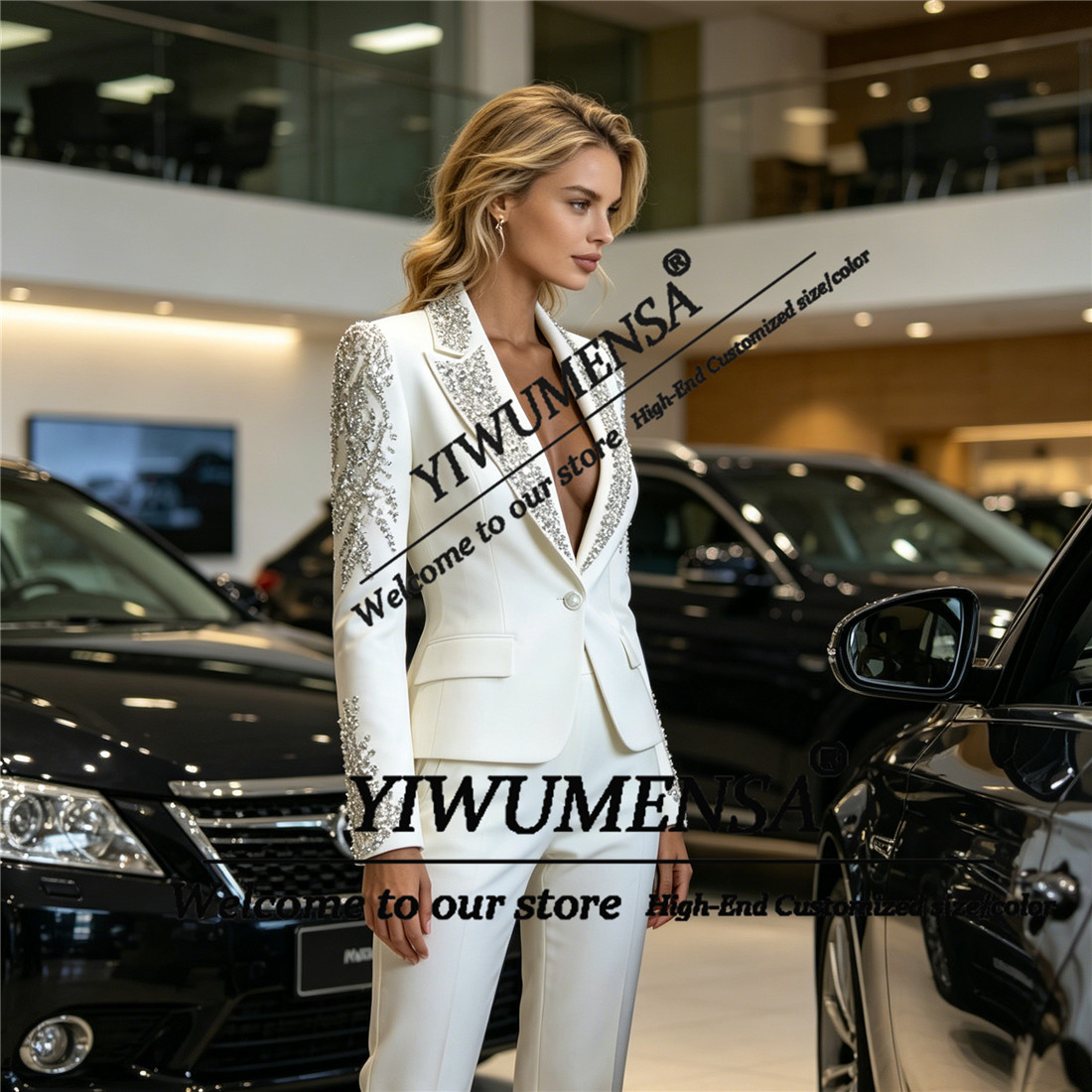 بدلات نسائية فاخرة من قطعتين م - مراجعة Women'S Formal Wear Pants وسعره