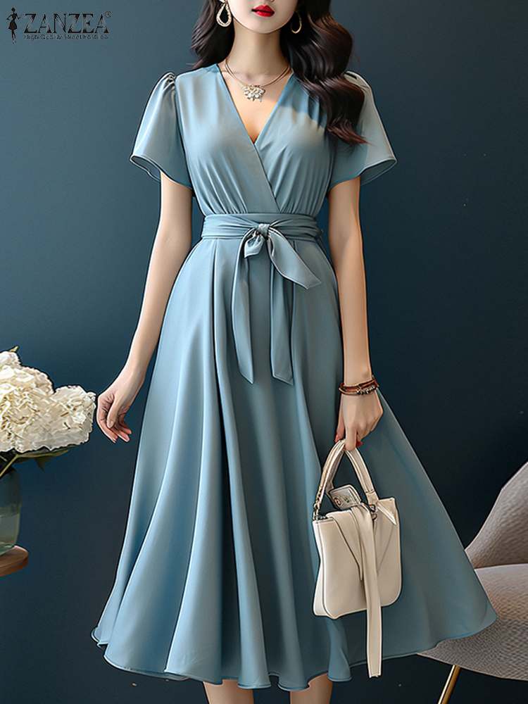 فساتين ZANZEA 2024 أنيقة بأكما - مراجعة Women Formal Wear Zara وسعره