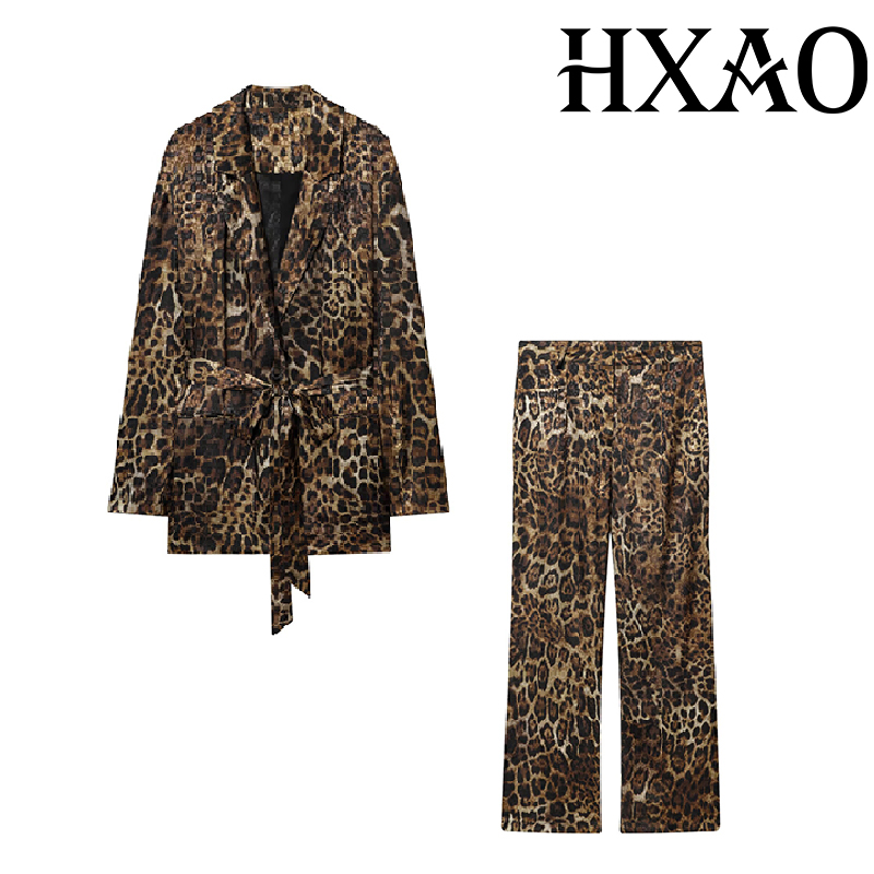 HXAO ليوبارد السراويل مجموعات  - مراجعة Women'S Formal Wear Pants وسعره