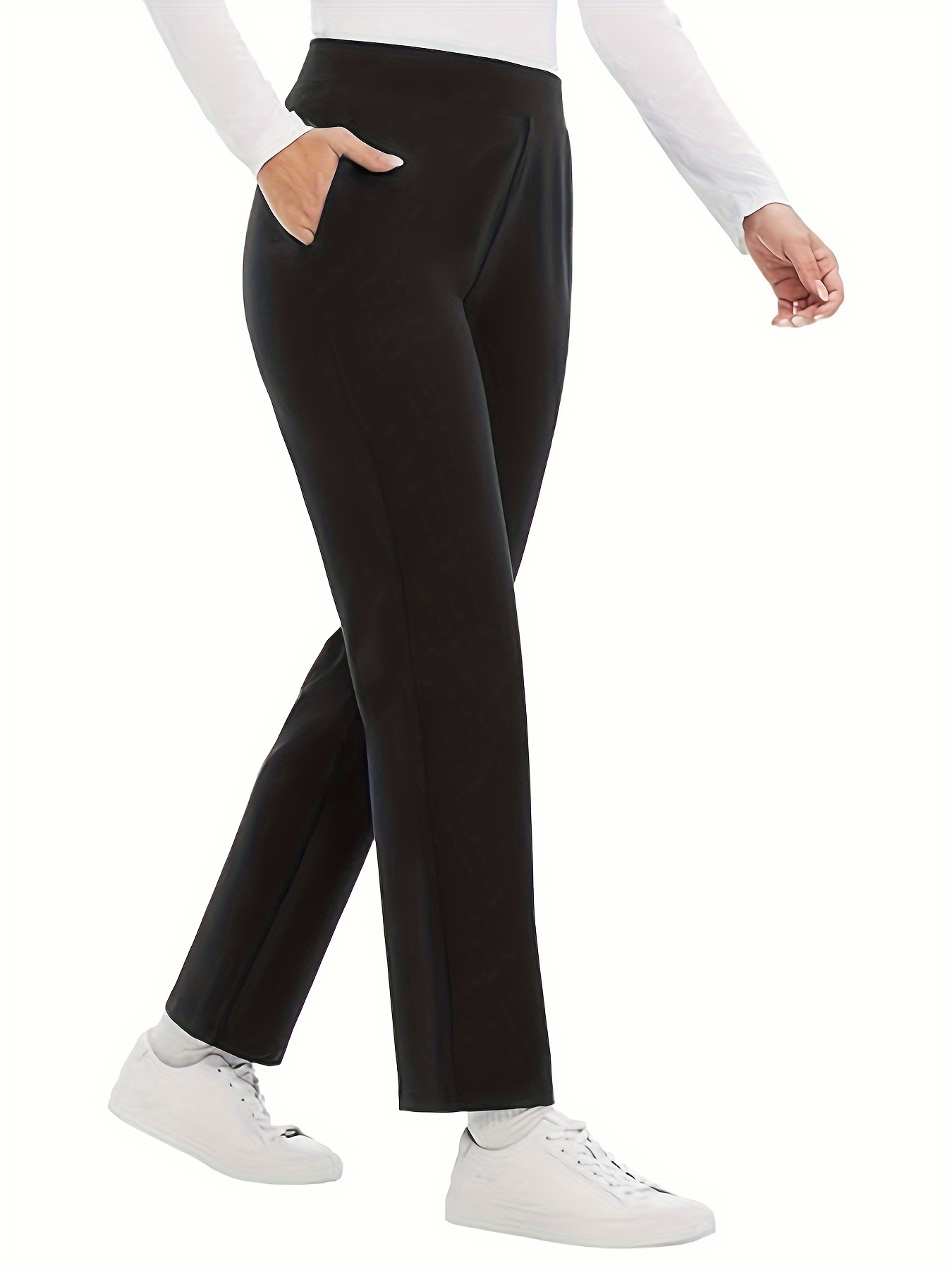 بنطال نسائي مستقيم أحادي اللون - مراجعة Women'S Formal Wear Pants وسعره