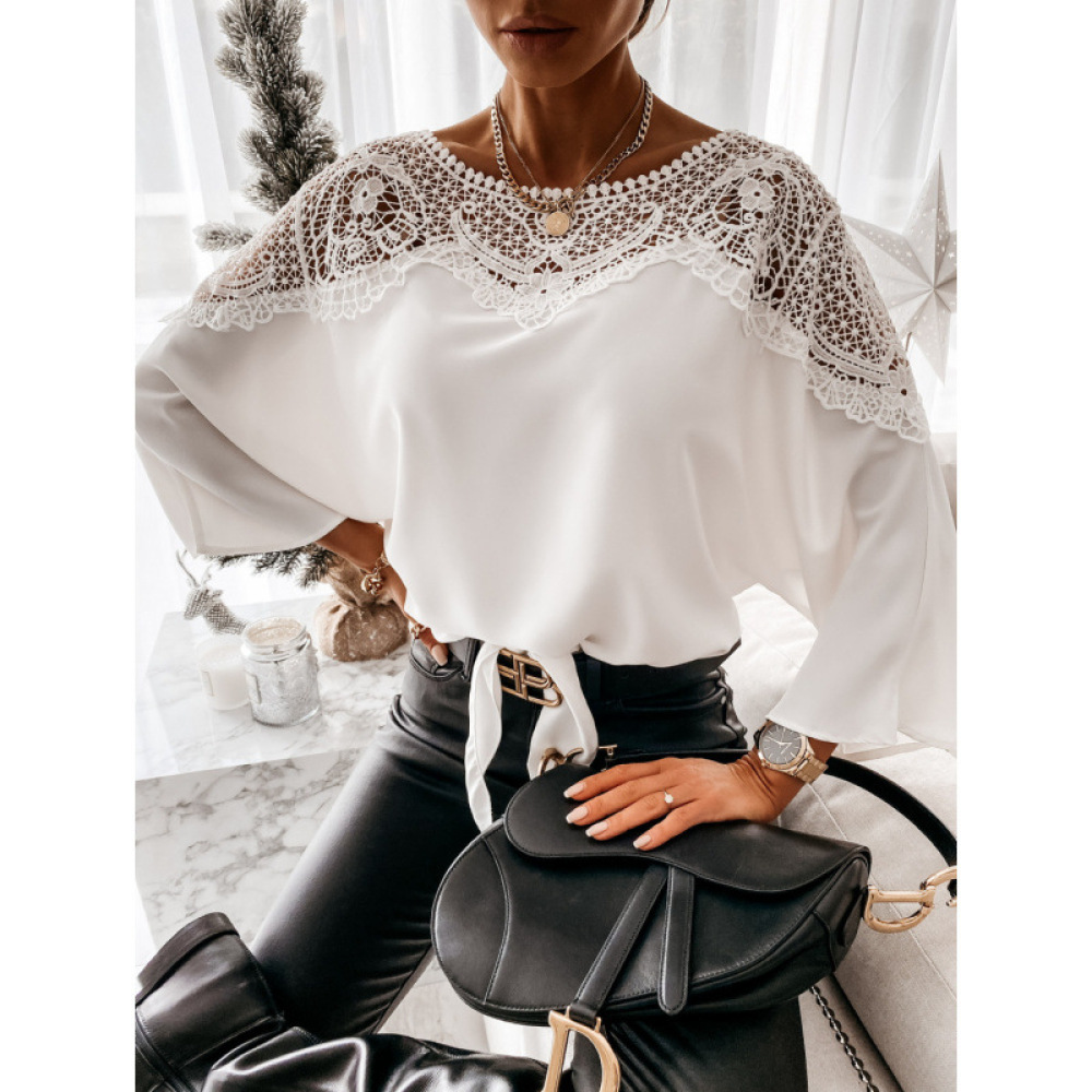 بلوزة كلاسيكية بأكمام طويلة من - مراجعة Women Formal Wear White Shirt وسعره