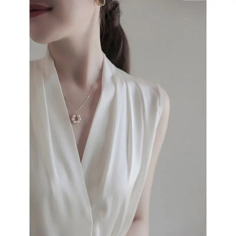 قمصان وبلوزات نسائية برقبة على - مراجعة Women Formal Wear White Shirt وسعره
