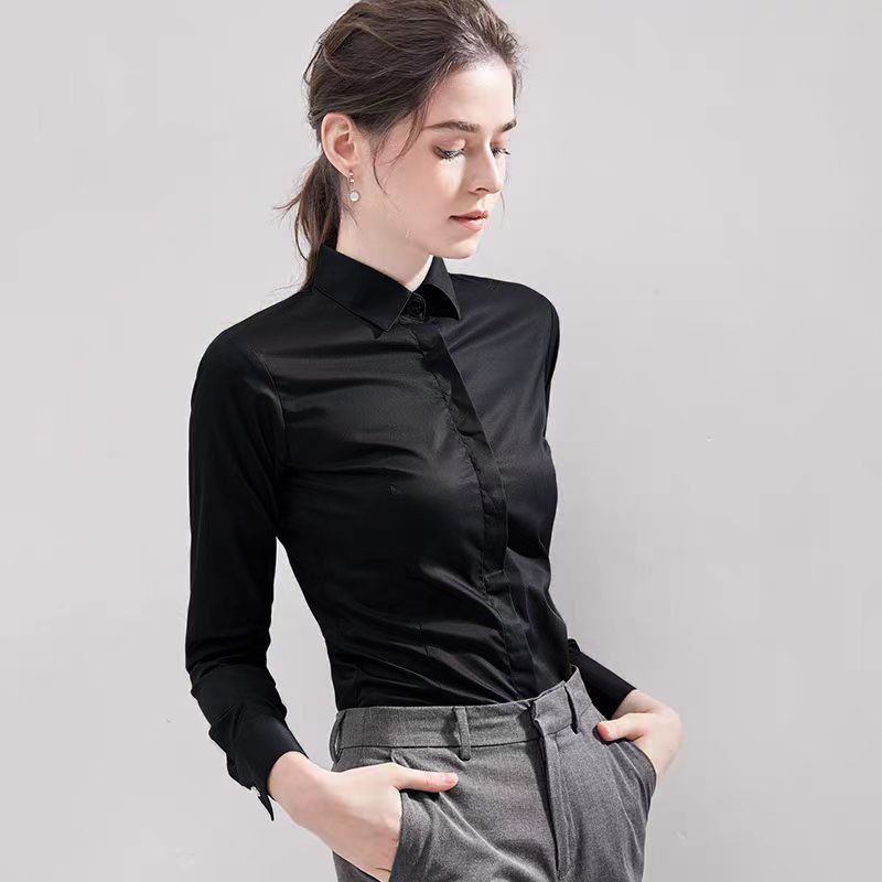 قميص صيفي أسود بأكمام قصيرة وي - مراجعة Women Formal Wear White Shirt وسعره