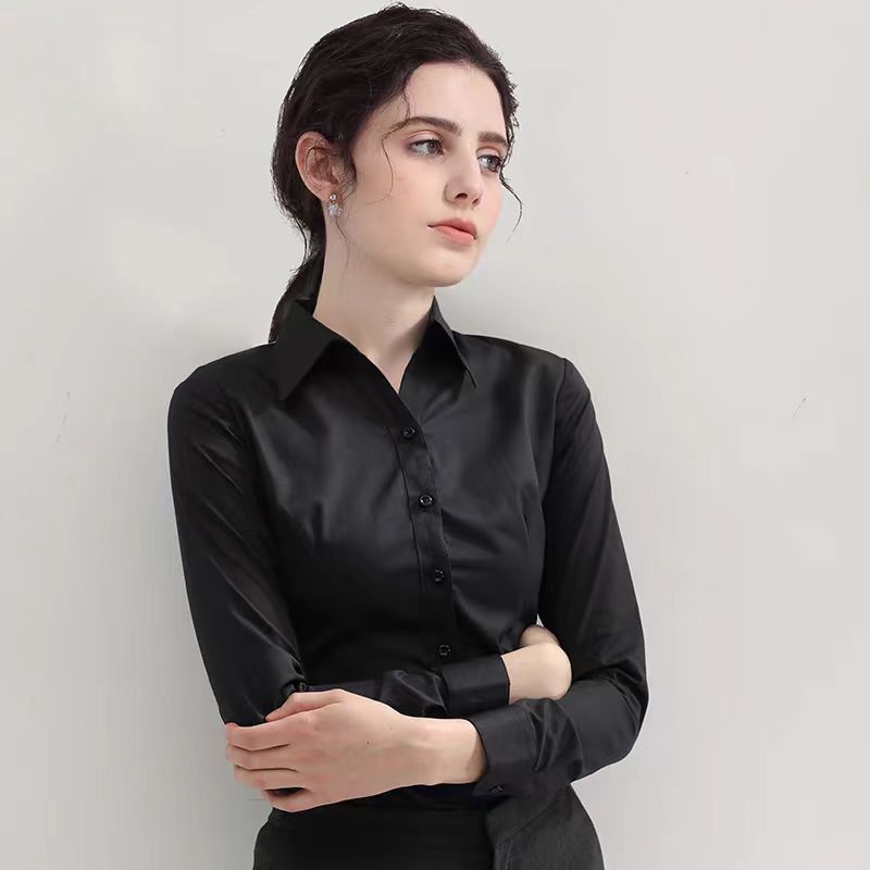 قميص صيفي أسود بأكمام قصيرة وي - مراجعة Women Formal Wear White Shirt وسعره