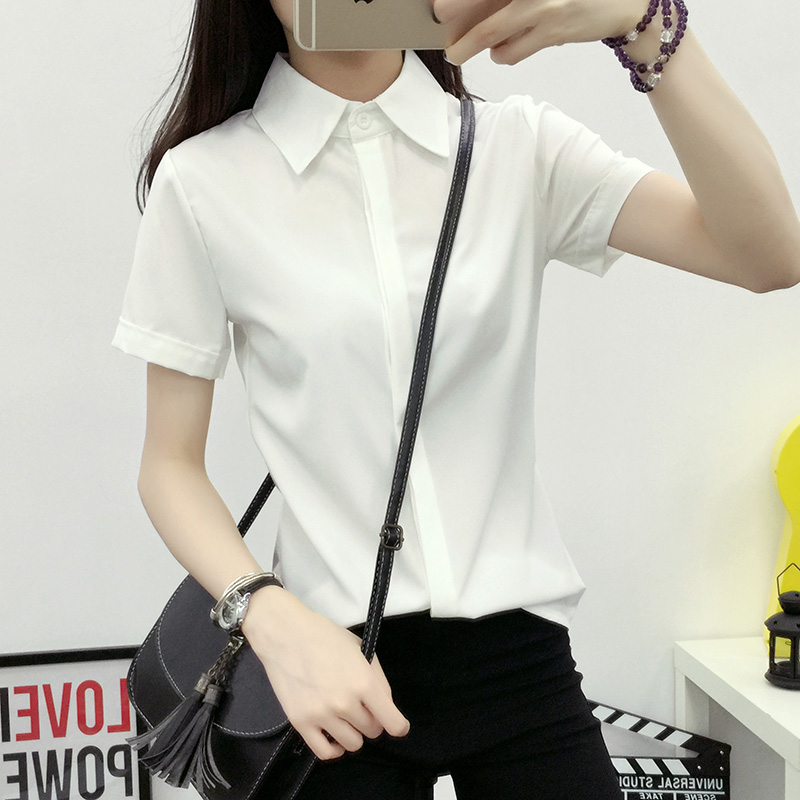 قميص أبيض فضفاض بأكمام قصيرة ل - مراجعة Women Formal Wear White Shirt وسعره
