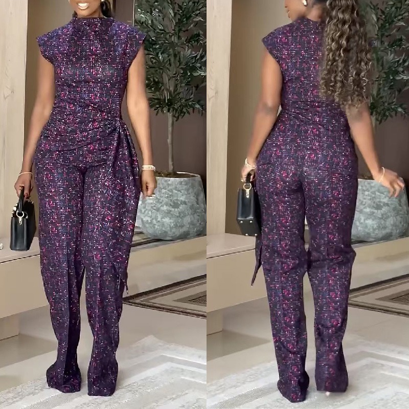 طقم نسائي أنيق من قطعتين بطباع - مراجعة Women'S Formal Wear Pants وسعره