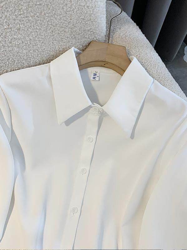 قميص أبيض فضفاض بأكمام طويلة ل - مراجعة Women Formal Wear White Shirt وسعره