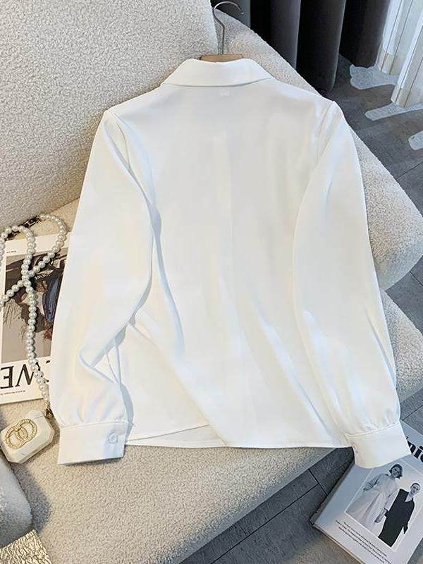 قميص أبيض فضفاض بأكمام طويلة ل - مراجعة Women Formal Wear White Shirt وسعره