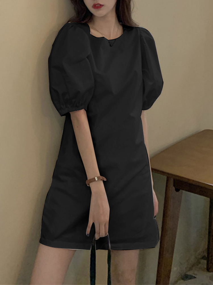 فستان نسائي أنيق بأكمام منفوشة - مراجعة Women Formal Wear Zara وسعره