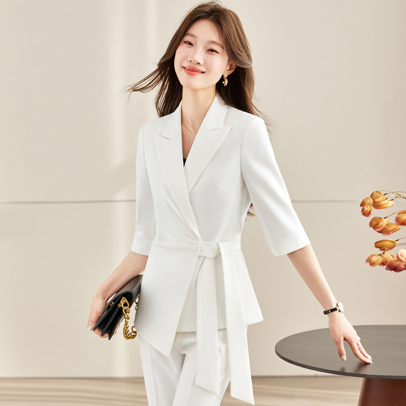 بدلة بيضاء برباط للنساء 2026:  - مراجعة Women Formal Wear White Shirt وسعره